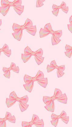 many pink bows on a white background with pastel hues in the bottom right corner