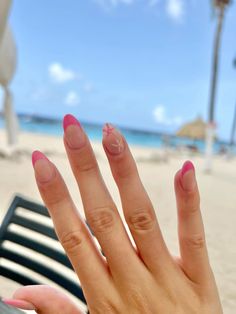 started to grow out a bit, but the perfect vacation nails Nail Inspiration Vacation, Bali Nails Idea, Vacation Nails Natural, Nails For Portugal Trip, Nails For The Bahamas, Nail Ideas Tropical, Lanzarote Nails, Unique Simple Nails, Malta Nails