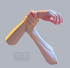 two hands holding each other with one arm extended and the other hand in the air