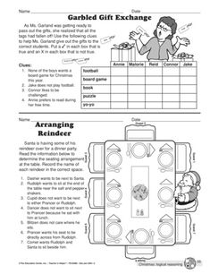 an activity sheet for children to learn how to use the game called garbled gift exchange