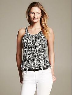 The would be great for work or evening out. #stitchfix Printed Knit Halter Top | Banana Republic Scoop Neck Tank Top For Day Out, Versatile White Scoop Neck Top, White Scoop Neck Versatile Top, White Scoop Neck Top, Chic Scoop Neck Tank Top For Day Out, Chic Scoop Neck Top For Day Out, Chic Spring Top With Scoop Neck, Chic Spring Tops With Scoop Neck, Chic Scoop Neck Summer Top