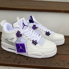 Air Jordan 4 Metallic Purple Jordan 4 Metallic Purple, Stile Hijab, Dr Shoes, Trendy Shoes Sneakers, Nike Shoes Girls, Jordan Shoes Girls, Jordan Shoes Retro, All Nike Shoes, Shoes Sneakers Jordans