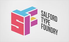 the logo for salford type foundry, which is designed to look like an open book