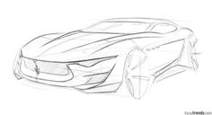 a drawing of a sports car