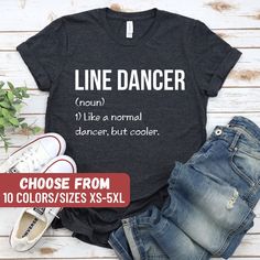 🎉 HOW TO ORDER 🎉 1. Check photos for sizing and color options 📏 2. Select your style/size and color from the drop-down menus.✨ 3. Add to cart & place your order 🛍️ 4. Your order is now off to production and will be ready for shipment in 2-7 business days! 📫 ➕ BACK DESIGN UPGRADE If you want a back design, please purchase a back design upgrade in the link below. You must purchase the same amount of back design upgrades in apparel quantity for your order. https://www.etsy.com/listing/13966346 Fitted Cotton T-shirt For Dance Class, Casual Letter Print T-shirt For Dance Class, Black Summer Top For Dance Class, Casual Short Sleeve T-shirt For Dance, Casual Crew Neck Shirt For Dance, Casual Cotton T-shirt For Dance, Casual T-shirt With Text Print For Dance Class, Casual Text Print T-shirt For Dance Class, Casual Dance Shirt With Graphic Print