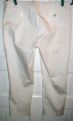 "Vintage 90s, Van Laack, high end, white capri pants. Size 10 US. Low rider. 96% cotton, 4% elastin. Narrow leg, 3\" leg zip at hem. Excellent condition, no flaws or damage. Two pair available. Measurements: waist: 17\" (low) hips: 20\" inseam: 30\" Please read all measurements and view all photos provided before purchasing as I do NOT accept returns. I do my best to list accurate measurements and notate all visible flaws/signs of wear. I am happy to send additional pictures of any listing. I us White Stretch Wide Leg Capris, White Stretch Cropped Leg Pants, White Straight Leg Capris With Pockets, White Straight-leg Capris With Pockets, Fitted White Straight Leg Capris, White Fitted Straight Leg Capris, White Stretch Cotton Capris, White Stretch Capri Pants, White Capri Pants