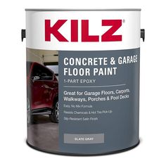 The Best Concrete Paint Options - Top Picks from Bob Vila Best Garage Floor Coating, Concrete Garage, Concrete Epoxy, Concrete Paint, Garage Floors, Painted Concrete Floors