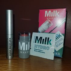 Brand New In Box Sephora Beauty Insider 2020 Birthday Gift, Milk Makeup Set. Set Includes Mini Kush Mascara .10 Oz, Mini Lip+Cheek .21 Oz In Werk Shade Of Pink/Red (Still Has Hard Clear Plastic Protective Cover) And A Hydro Grip Primer Sample. Kush Mascara, Sephora Beauty, Shade Of Pink, Milk Makeup, Beauty Inside, Makeup Set, Box Color, Clear Plastic, Womens Makeup