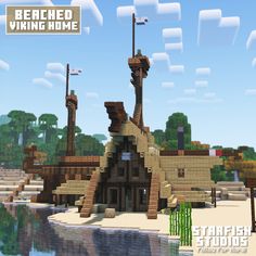 Minecraft Anchor, Viking Boat Minecraft, Viking Minecraft Builds, Minecraft Viking Builds, Minecraft Norse Builds, Minecraft Shipwreck Build, Minecraft Port, Casas Mine, Pirate Boat Minecraft