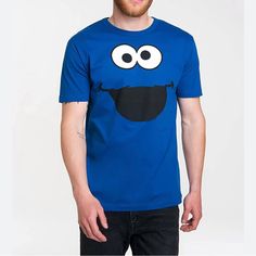 Nwt Cookie Monster Blue Face Graphic Tee Shirt Sleeve Crewneck Size Xx-Large Approximate Measurement Armpit To Armpit 26” Length 32” 100% Cotton Blue Short Sleeve T-Shirt Cookie Monster Face On Front Halloween Costume New With Tags-Sticker On Interior Neck No Flaws Funny Blue Graphic Print T-shirt, Casual Blue Tops For Streetwear, Funny Blue T-shirt For Summer, Casual Blue Shirt For Streetwear, Funny Blue T-shirt With Graphic Print, Blue Graphic Print Crew Neck Shirt, Funny Cotton Short Sleeve Tops, Fun Cotton Streetwear Shirt, Fun Short Sleeve Cotton Shirt