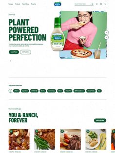 the website is designed to look like it has many different food items on top of it