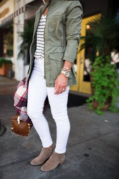 Striped Jeans Outfit, White Jeans Outfit Fall, White Jeans Fall, Jeans Heels Outfit, Winter Jacket Outfits, Outfit 2020, Hi Sugarplum, Jeans Outfit Winter