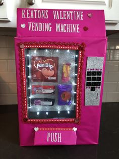 a valentine's vending machine made to look like a push machine