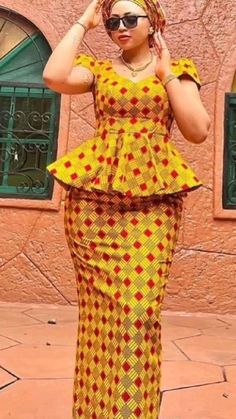 African Print Women's Dress, African Print, African Mermaid Dress, African Clothing, African Dress, African Wedding Dress, African Fashion - Etsy Fitted Yellow Dress For Wedding, Multicolor Fitted Peplum Dress, Fitted Peplum Wedding Dress, Multicolor Peplum Dress For Party, Kente Styles Ghana Women, African Mermaid, Ankara Maxi Dress, Dress African Print, African Attire Dresses