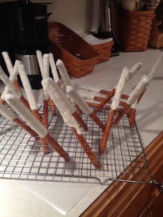 some pretzels are sitting on a cooling rack