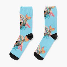 Super soft all-over printed knit socks with extra cushioning in the sole. Suitable for men and women. Rainbow Mermaid is resplendent in all her finery with a beautiful rainbow full of hope. Mermaid Socks, Rainbow Mermaid, Beautiful Rainbow, Knit Socks, Socks For Sale, Knitting Socks, Mermaid, Multi Color, Socks