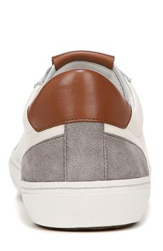 Polished leather accents the tongue and heel of a sneaker shaped from premium suede with a low lace-to-toe profile and bright cupsole keeping things sporty. Lace-up style Leather upper/leather and textile lining/rubber sole Imported Men's Shoes Leather Slip-on Skate Shoes With White Sole, Leather Skate Shoes With Contrast Sole, Leather Lace-up Skate Shoes With Contrast Sole, Suede Skate Shoes With Contrast Sole And Round Toe, Suede Skate Shoes With Contrast Sole, Sporty Leather Slip-on Sneakers With Contrast Sole, Low-top Suede Slip-on Sneakers With Branded Insole, Low-top Suede Slip-on Sneakers With White Sole, Suede Low-top Slip-on Sneakers