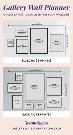 the wall planner is shown in two different colors and sizes, including one for each room