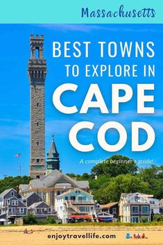 a clock tower with the words best towns to explore in cape town on it's cover