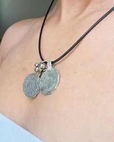 Global Silver Coin Necklace on Leather Cord Minimal Ethnic Necklace, Boho, Hippie, Jewelry - Etsy One Of A Kind Hippie Style Jewelry For Gift, Festival Amulet Necklace With Coin Pendant, Adjustable Silver Coin Necklace Gift, Unique Festival Necklace With Coin Pendant, Festival Sterling Silver Jewelry With Large Pendant, Bohemian Style Coin Necklace For Festivals, Adjustable Bohemian Coin Necklace In Metal, Handmade Silver Coin Amulet Necklace, Bohemian Gift Coin Necklace With Oxidized Finish