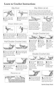 instructions to crochet instructions for knitting