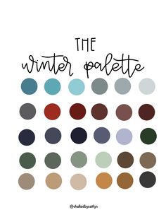 the winter palette with different colors