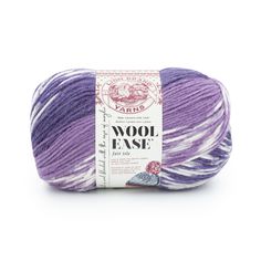 wool ease yarn in purple and white