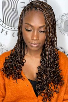 Short Knotless Braids, Short Knotless, Curled Hair With Braid, Individual Braids, Curly Braids, Blonde Box Braids