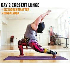 a woman is doing yoga on a purple mat