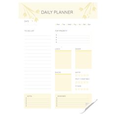 a daily planner with yellow flowers on it