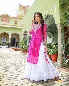 Pink Kurti, Bandhani Dress, Long Kurti Designs, Long Dress Design, Long Kurti, Kurti Set, Kurti Designs Latest, Indian Gowns Dresses, Kurti Designs Party Wear