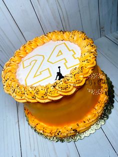 a cake with the number twenty four on it