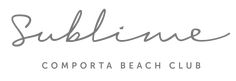 the logo for sublime comporta beach club, which is located in front of a white background