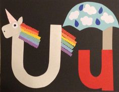 the word u is made up of letters with unicorns and rainbows on them