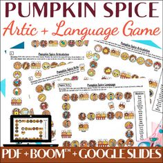 pumpkin spice artic and language game for kids to play on the computer or tablet