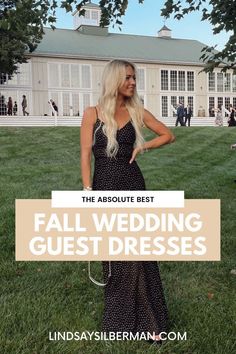 Here are some fall wedding guest dresses that are stylish yet seasonally appropriate. These are some favorites to help you look your best during all of your wedding guest festivities. From the best fall colored wedding guest dresses to the best long sleeved wedding guest dresses, you'll find something to help you figure out what to wear to a fall wedding on this list. | fall wedding guest dress october outdoor | fall wedding guest dress november | fall wedding guest dress september Boots To A Wedding As A Guest, Fall 2023 Wedding Guest Outfits, Formal Wedding Guest Dress Fall Long, October Formal Wedding Guest Dress, What To Wear To September Wedding, What To Wear To November Wedding, Austin Wedding Guest Outfit, September Guest Wedding Outfit, November Wedding Dress Guest