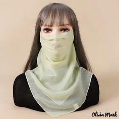 Olivia Mark - New solid color mask towel sunshade breathable neck protector scarf veil scarf Veil Mask, Scarf Veil, Veil Scarf, Color Mask, Silk Mask, Mascara Facial, Word Wrap, Full Face, Bird In Bag