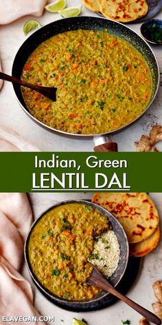 1-pot Indian green lentil dal. This creamy lentil dahl recipe is healthy, vegan, comforting. Perfect for lunch, dinner or meal prep! Lentil Dal Recipe, Dahl Recipe, Green Lentil, Lentil Dahl, Lentil Dal, Dal Recipe