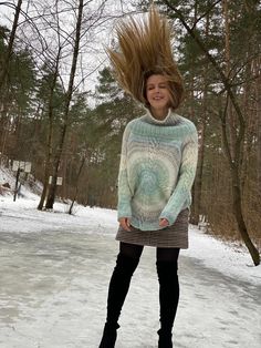 Unique Bohemian Mandala  ~ Hand Knitting Sweater ~ Hand Knitting Clothing ~ Cozy Mandala for Women ~ Jamper by Aiste Anaite Mandala is hand made sweater. The front of this jamper can be from both sides. 25% alpaca 25% wool 50%acryl Like to browse the whole shop :)                    https://www.etsy.com/shop/AisteAnaite Follow Aistefashion on Facebook : www.facebook.com/AisteAnaite Follow Aistefashion on Pinterest : https://www.pinterest.com/aiste_bar/aistefashion/ With Love, Aiste Bohemian Knit Sweater With Fair Isle Pattern, Bohemian Fair Isle Knit Sweater, Hand Knitted Knit Poncho For Winter, Bohemian Knitted Winter Sweater, Bohemian Winter Sweater For Cold Weather, Winter Layering Knitted Poncho, Winter Knitted Poncho For Layering, Knitted Winter Poncho For Layering, Casual Hand Knitted Poncho For Winter