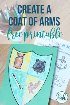 a coat of arms free printable for kids to color and draw with crayons