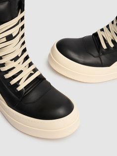 Find RICK OWENS Mega Geobasket Sneakers on Editorialist. Leather upper. Front lace-up closure. Reinforced eyelets. Logo details. Rubber sole Rick Owens Men, Sports Sweatshirts, Black Milk, Crossbody Messenger Bag, Swim Accessories, Shearling Jacket, Sport Watches, Sport Bag, Sport Pants