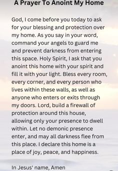 Prayer,  blessings,  protection,  Jesus, God,  St. MICHAEL Prayer For Anointing Home, Prayer To Anoint Your Home, Prayer Before Reading The Bible, Room Cleansing, Spiritual Fast, House Blessings, Bible Message, Family Prayers