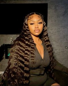 Curly Weave Hairstyles For Black Women, Lace Fronts, Crimped Hair, Hair Ponytail Styles, Dope Hairstyles