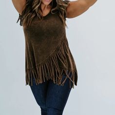 Bully Fringe Topbuy Now Color: Brown Size: Xl Material: 75.5% Rayon/19% Polyester/5.5% Spandex Don't Miss This! Catch It Before It Goes! Gorgeously Designed Top You'll Want To Show Off! Garment Dyed Rich Coloration W/ Fringe Attractively Designed Buy Now! Creatively Designed Top To Make You Awe & Others Wow Coordinated Iconic Dye That's Bold, Feminine & Unapologetic Low-Key Style To Wear All Seasons! Spend & Save!Major Savings! Get Designer Top For Less, Without Hassle, Because Buying Good Feels Brown Asymmetrical Summer Top, Blue Embroidered Top, Navy Crop Top, Designer Top, Flattering Tops, Concert Outfits, Fringe Top, Flutter Sleeve Top, Embroidered Top