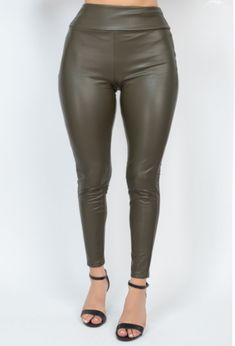 Obsessed is an understatement when it comes to these Faux leather leggings. This is surely a piece for your closet! Material that allows great stretch this pant sculpts your body in all the right places. These trendy pants are skinny fit and elasticized waistband. Pair with a statement knitted top and high heels to giv Trendy Pants, Ankle Length Leggings, Double Trouble, Knitted Top, Faux Leather Pants, Faux Leather Leggings, Product Label, Leather Leggings, Spandex Fabric