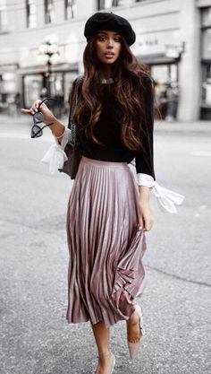 Pleated Skirt Outfit Ideas, Pleated Skirt Outfit, Pink Pleated Skirt, K Fashion, A Skirt, Outfits With Hats, Street Style Inspiration