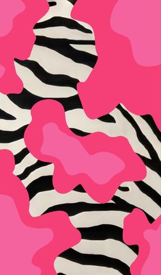 a pink and black background with zebra print