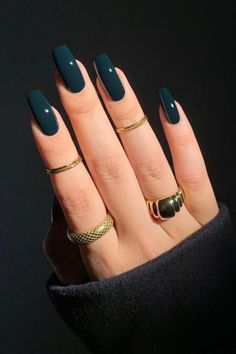 Dark Green Nails, September Nails, November Nails, Green Nail, Thanksgiving Nails, Chic Nails, Best Acrylic Nails