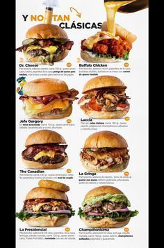 a menu with different types of sandwiches on it