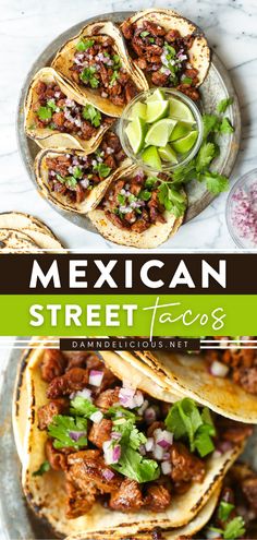 MEXICAN STREET TACOS Carne Asada Street Tacos, Authentic Carne Asada, Asada Street Tacos, Mexican Street Tacos, Pork Food, Recipes Pork, Food Traditional, Mexican Beef, Traditional Cooking